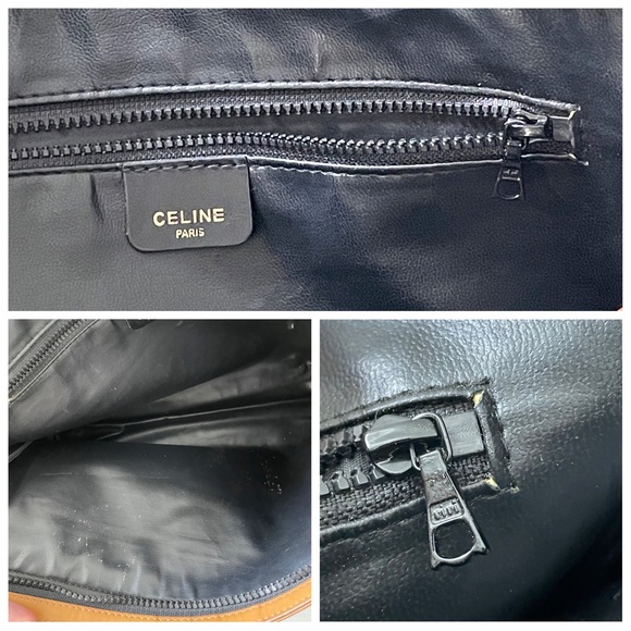 Celine black and tan nappa leather vintage clutch bag - Picture 8 of 10